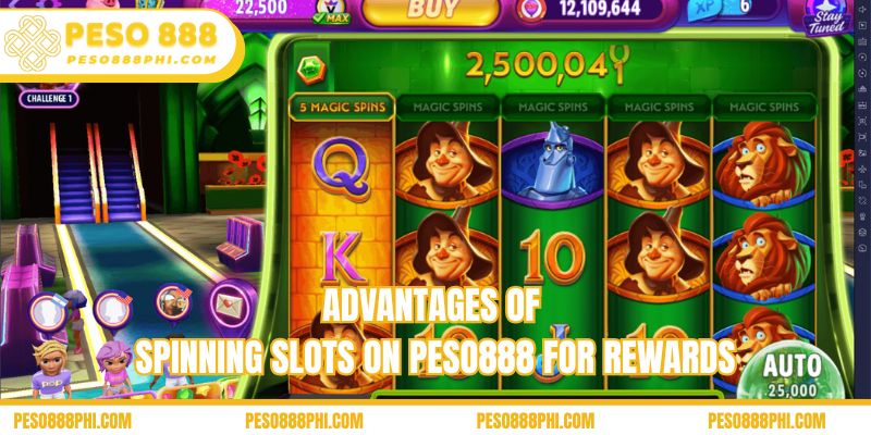 Advantages of spinning slots on Peso888 for rewards