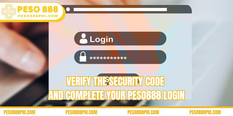 Verify the security code and complete your Peso888 login